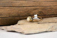 Inuit "Native Gold" Ring with Walrus Ivory Sphere setting Size 6 1/4