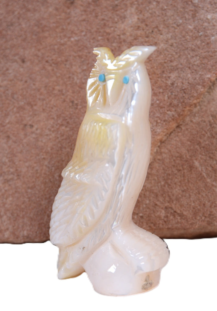 Zuni Pueblo Shell Owl Fetish By Celester Laete