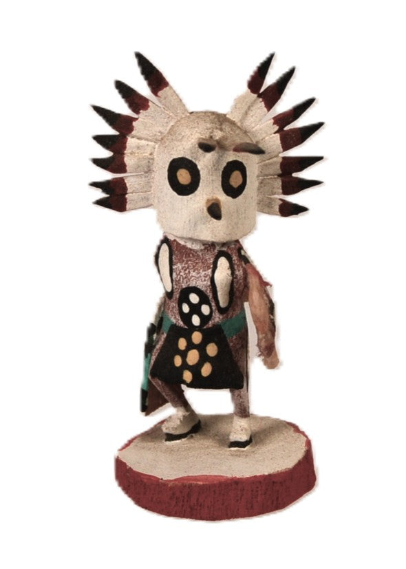 Hopi Pueblo Miniature Great Horned Owl Kachina By Gordon Crook