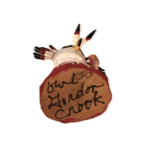 Hopi Pueblo Miniature Great Horned Owl Kachina By Gordon Crook