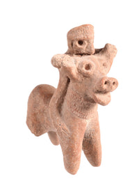 Mayan Pre-Columbian Bull Rider Figure Pottery