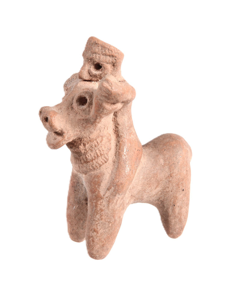 Mayan Pre-Columbian Bull Rider Figure Pottery