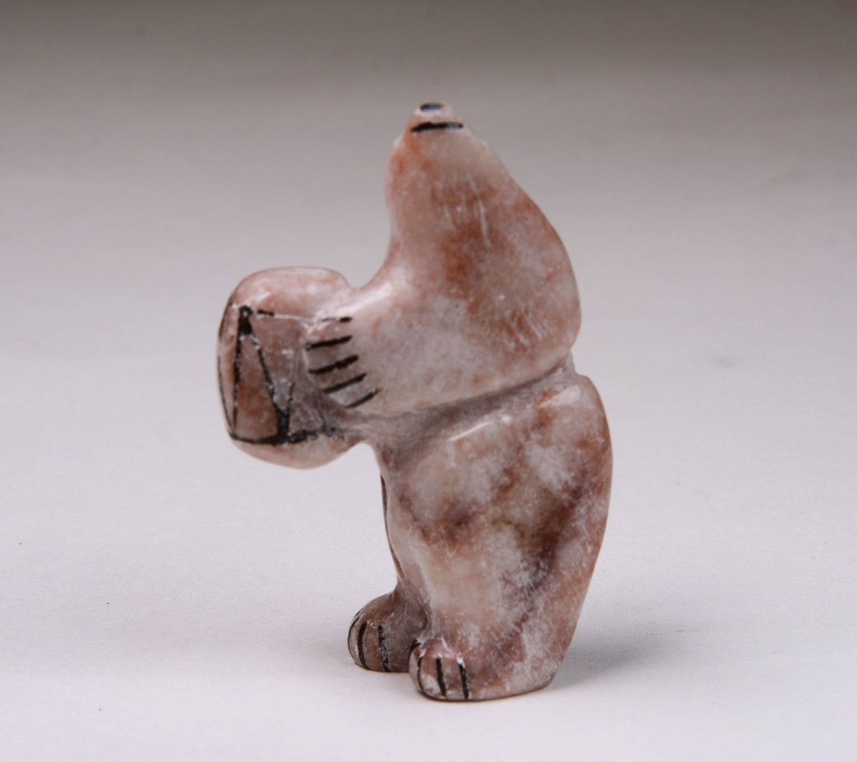 Zuni Fetish Bear with Drum by Rickson Kallestewa