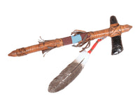 Plains Reproduction Tomahawk with Feathers and Fine Obsidian Blade