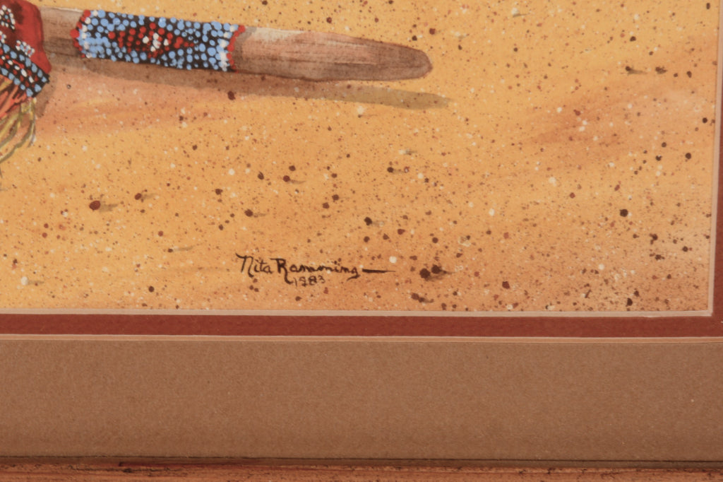 "Moccasins and Piece Pipe" Watercolor By Nita Ramming