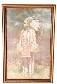 Vintage Fine Art Indian Framed Color Print