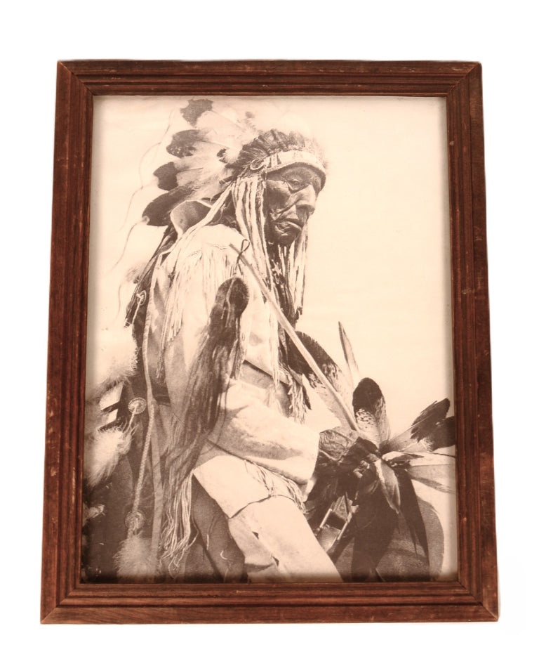Fine Art Black and White Photo Indian on Horseback