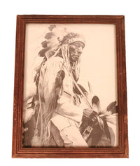 Fine Art Black and White Photo Indian on Horseback
