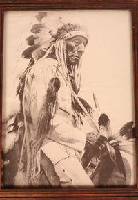 Fine Art Black and White Photo Indian on Horseback