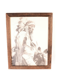 Fine Art Black and White Photo Indian on Horseback