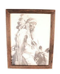 Fine Art Black and White Photo Indian on Horseback