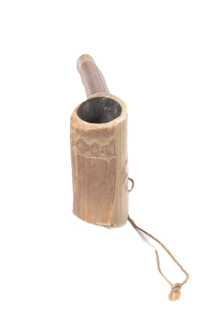 Sami Finland Inuit Scrimshaw Antler Pipe