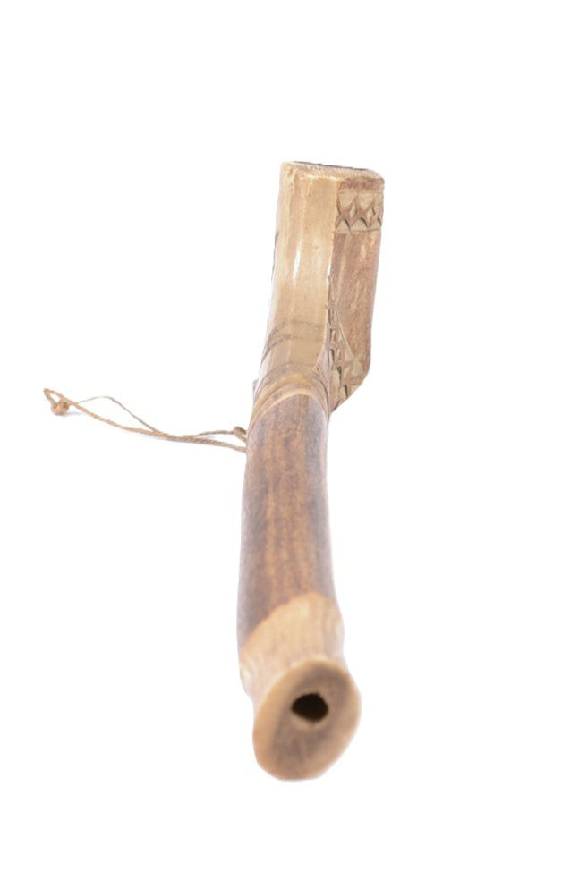 Sami Finland Inuit Scrimshaw Antler Pipe