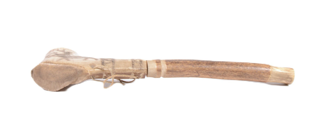 Sami Finland Inuit Scrimshaw Antler Pipe