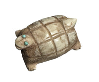 Vintage Zuni Fetish Turtle  Pendant with 2 Turquoise eyes