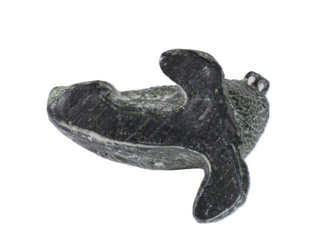 Green Walrus Sculpture with Tusks