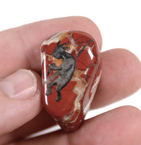 Zuni Pueblo Red Jasper Stone Fetish with Kokopelli