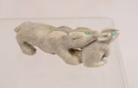 Zuni Fetish Bobcat Hunting Rabbit Fetish by Maxx Laate