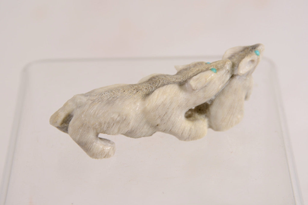 Zuni Fetish Bobcat Hunting Rabbit Fetish by Maxx Laate