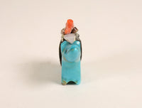 Vintage Zuni Fetish Bear Blue Turquoise with Stones