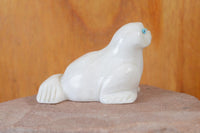 Zuni White Marble Seal Fetish by Tracey Zunie