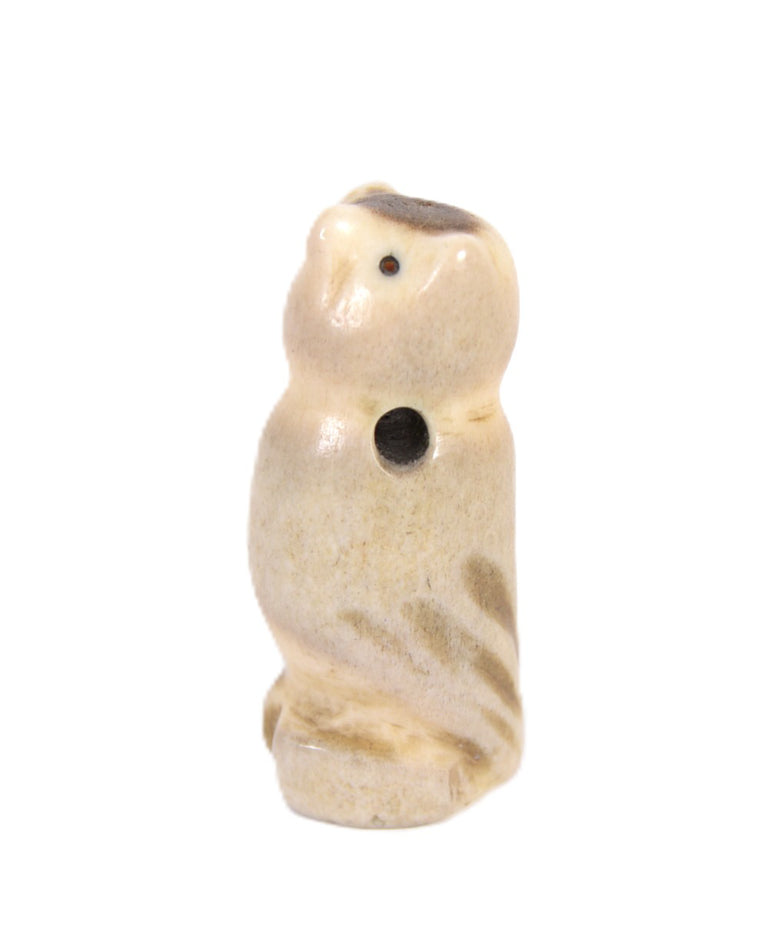 Zuni Pueblo Antler Owl Pendant Fetish