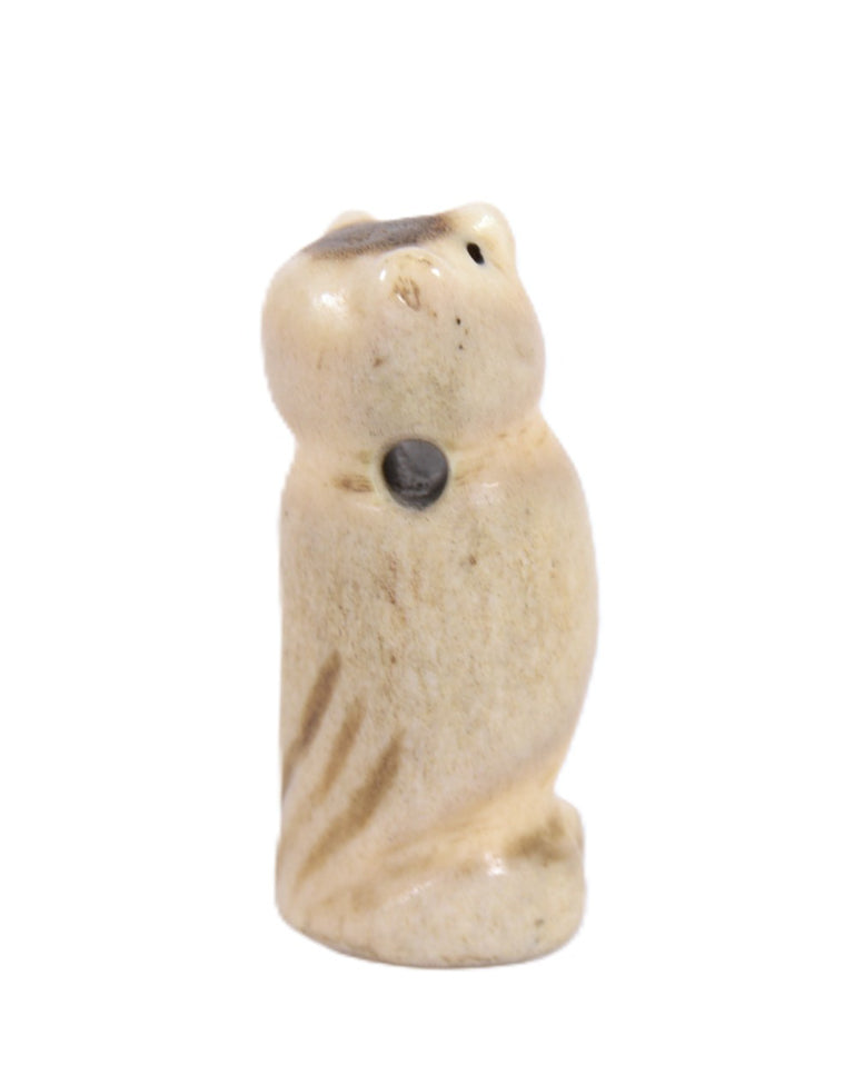 Zuni Pueblo Antler Owl Pendant Fetish