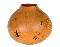 Navajo Extra Large Gourd with Painted Figures