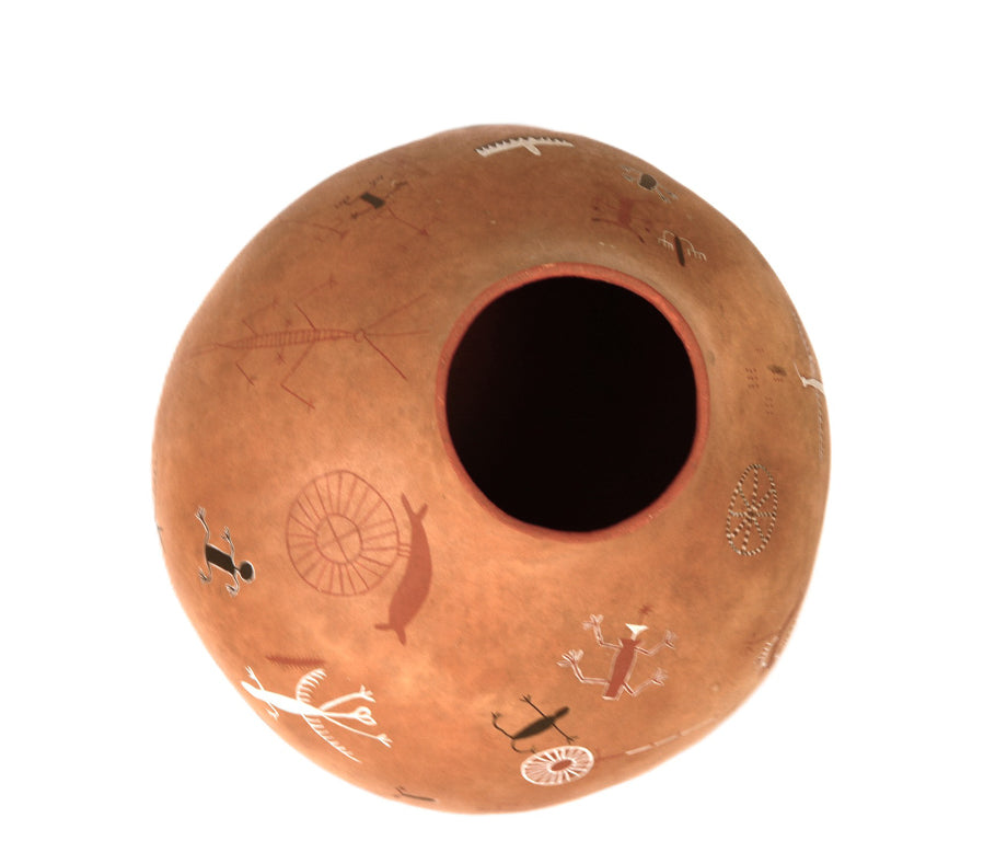 Navajo Extra Large Gourd with Painted Figures