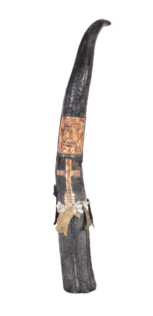 Zuni Antler Priest Fetish with Tin Ornaments