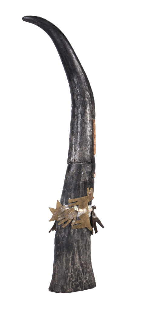 Zuni Antler Priest Fetish with Tin Ornaments
