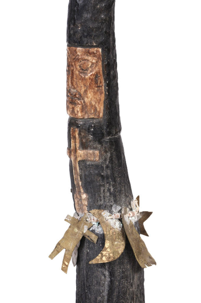 Zuni Antler Priest Fetish with Tin Ornaments