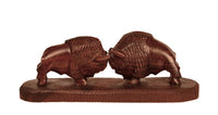 Mexico Ironwood 2 Bison/Buffalo on a Stand