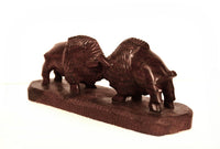 Mexico Ironwood 2 Bison/Buffalo on a Stand