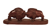 Mexico Ironwood 2 Bison/Buffalo on a Stand