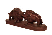 Mexico Ironwood 2 Bison/Buffalo on a Stand
