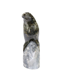 Eskimo Soap Stone Seal Sculpture on a Rock