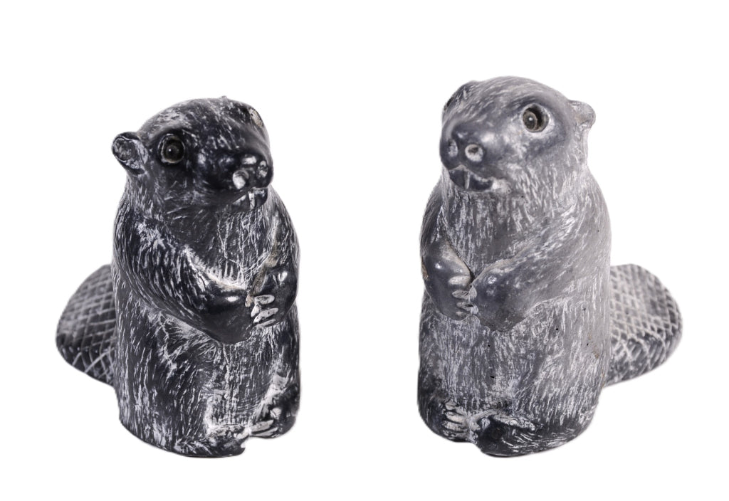 Non Native Beaver Fetishes Pair of 2