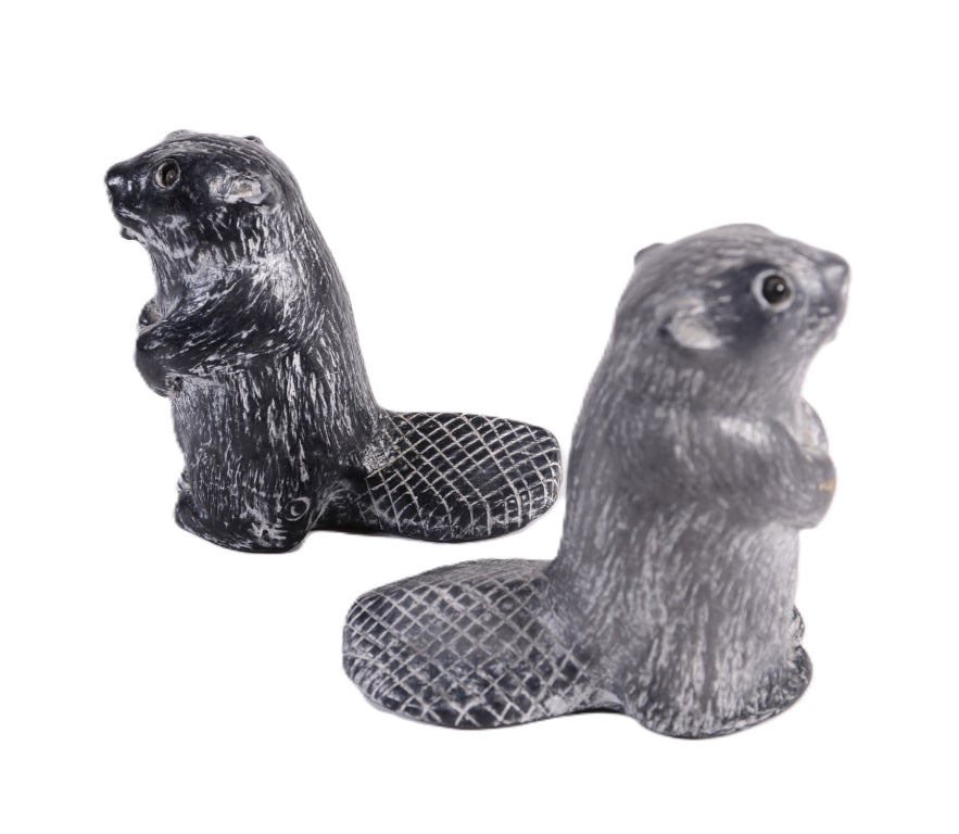 Non Native Beaver Fetishes Pair of 2