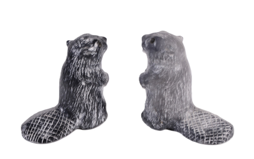 Non Native Beaver Fetishes Pair of 2