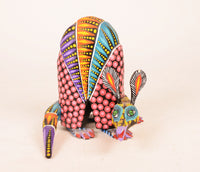 Multi Wood Painted Armadillo By Efrain Fuentes, Mexico