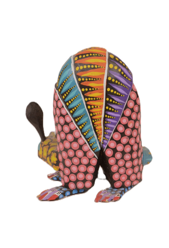 Multi Wood Painted Armadillo By Efrain Fuentes, Mexico