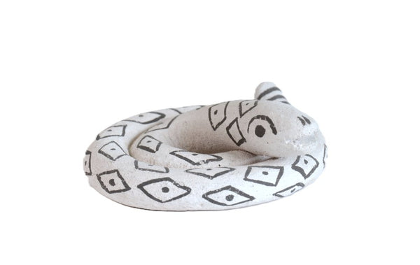 Acoma Pueblo Black on White Pottery Snake By Dolores Lewis