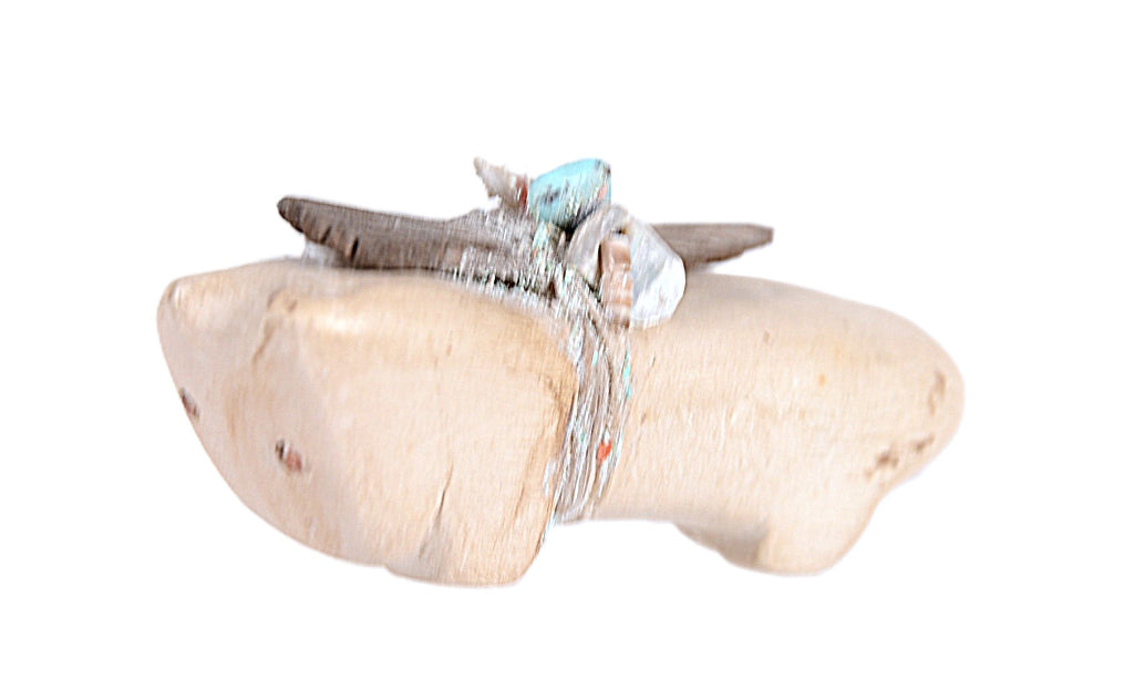 Zuni Pueblo White Wolf Fetish By Theodore Kucate