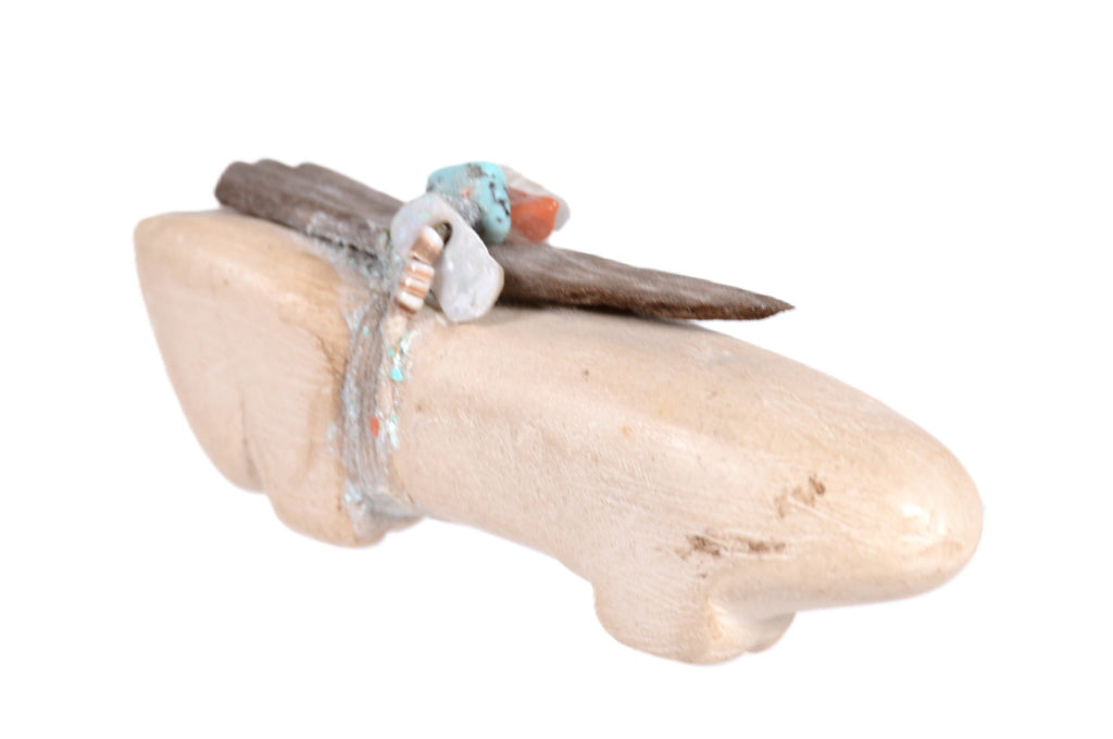 Zuni Pueblo White Wolf Fetish By Theodore Kucate