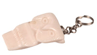Zuni Pueblo White Owl Key Chain Fetish