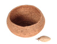 Eskimo Seagrass Basket and Ivory Bola Stone Set of 2