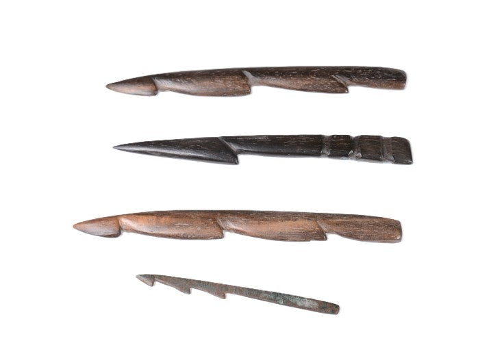 Wood Fishing Spear Heads Set of 4