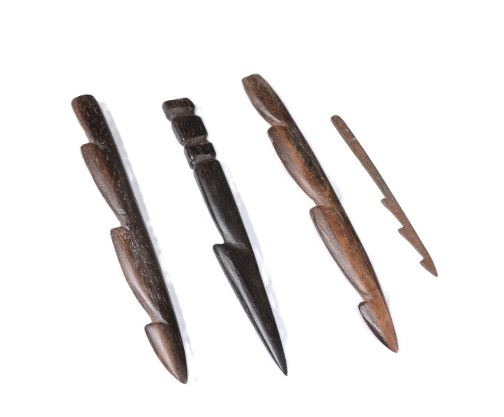 Wood Fishing Spear Heads Set of 4