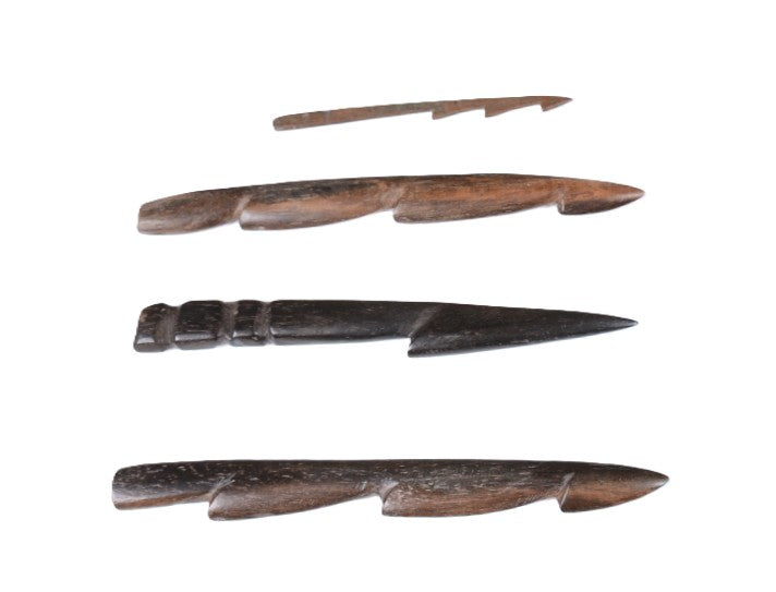 Wood Fishing Spear Heads Set of 4